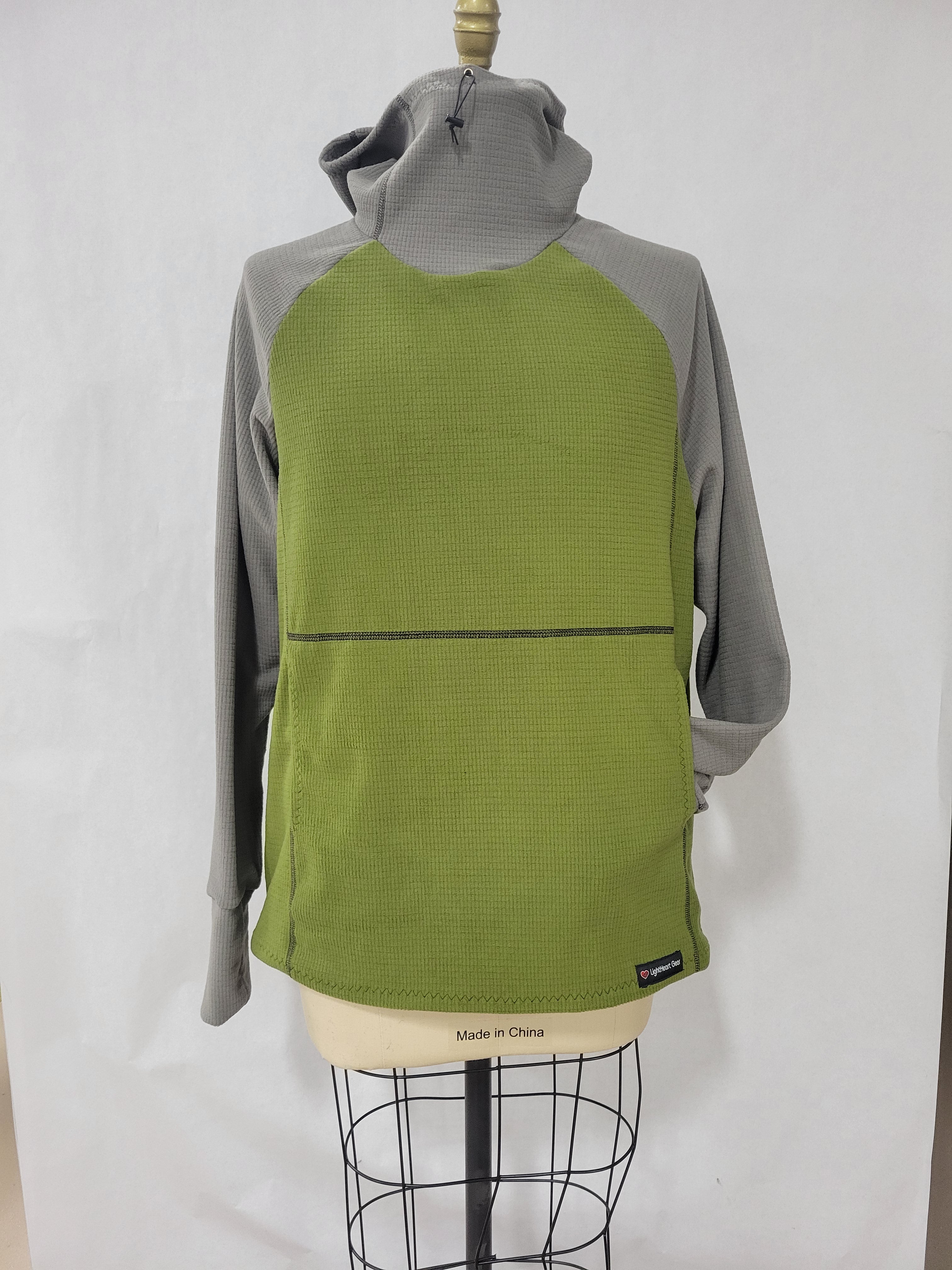 Men's Hoodie Olive w/ Gray sleeves & hood LightHeart Gear