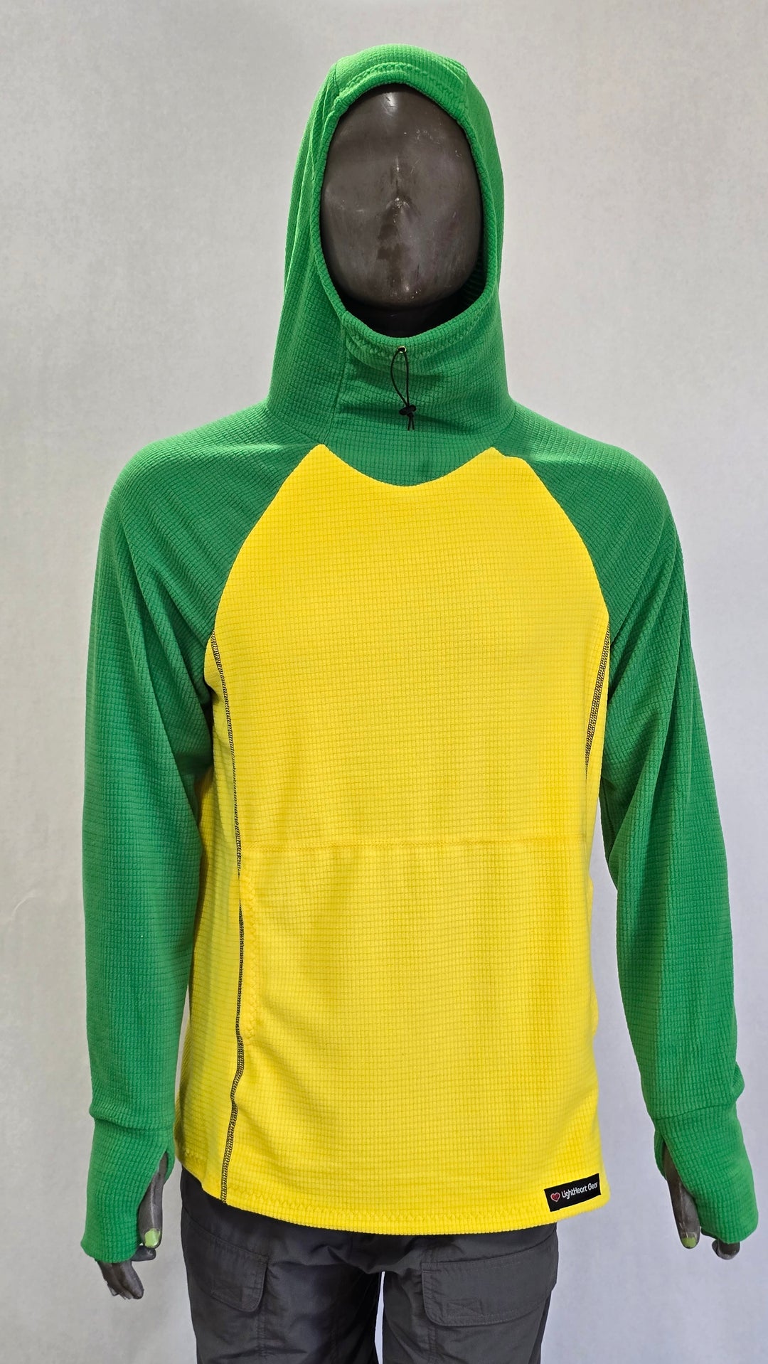 Men's Hoodie - Yellow w/ Green sleeves & hood