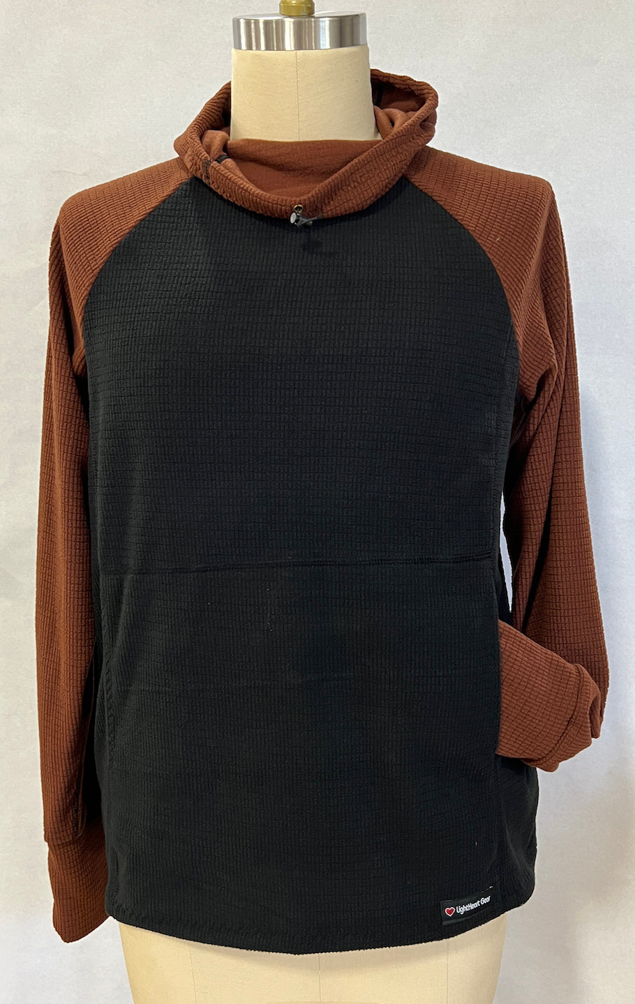 Women's Fleece Hoodie -  Black w/ Brown sleeves & hood