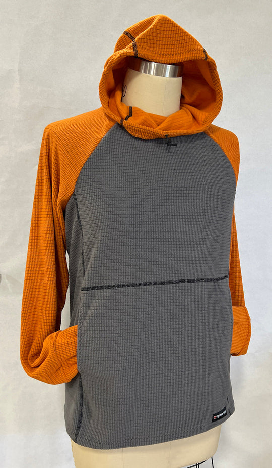 Men's Hoodie - Gray w/ Orange sleeves & hood