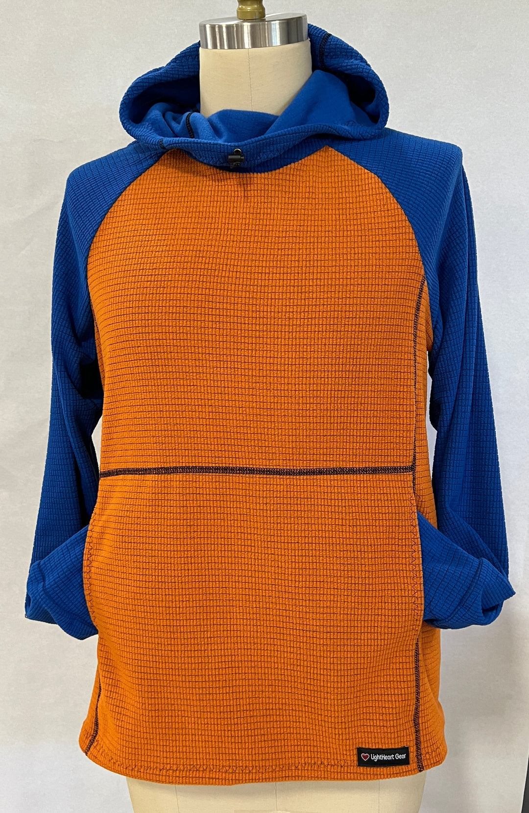Men's Hoodie - Orange w/ Blue sleeves & hood