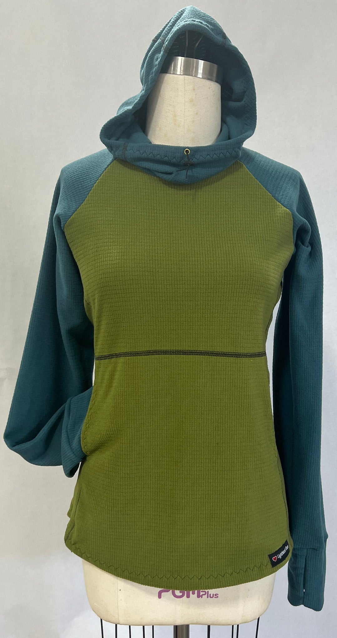 Women's Fleece Hoodie -  Olive w/ Moroccan sleeves & hood