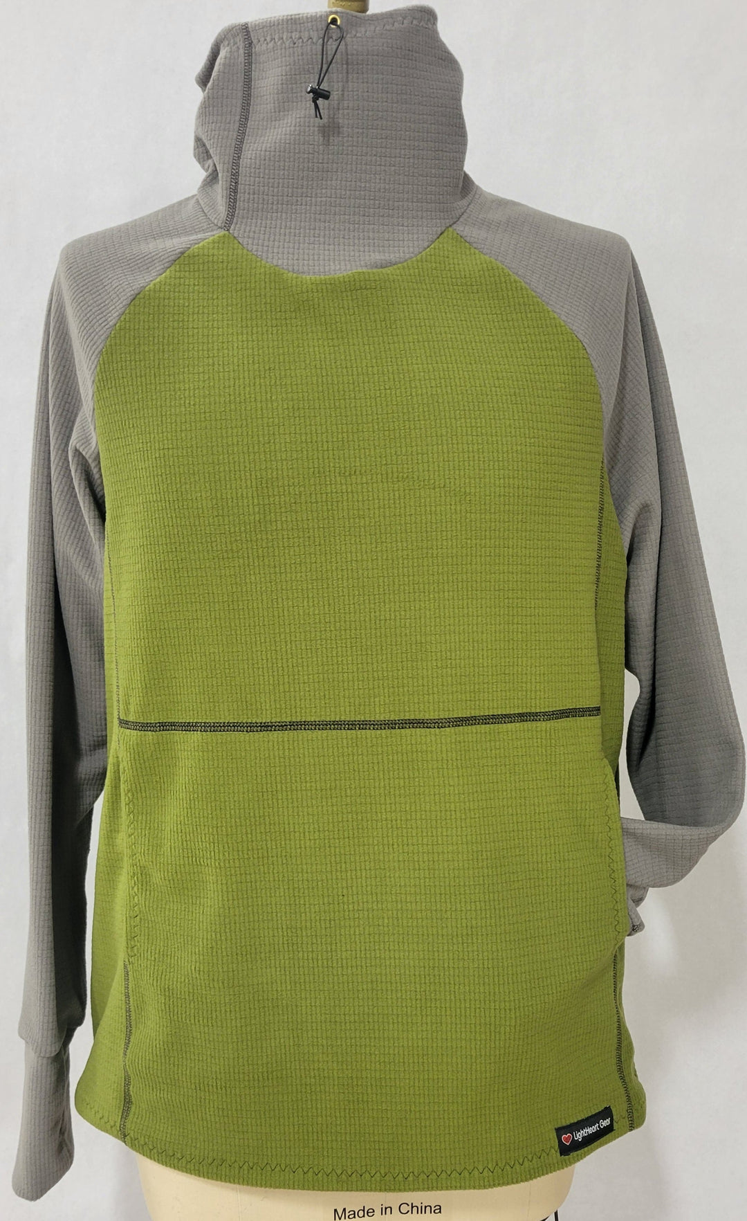Women's Fleece Hoodie -  Olive w/ Gray sleeves & hood