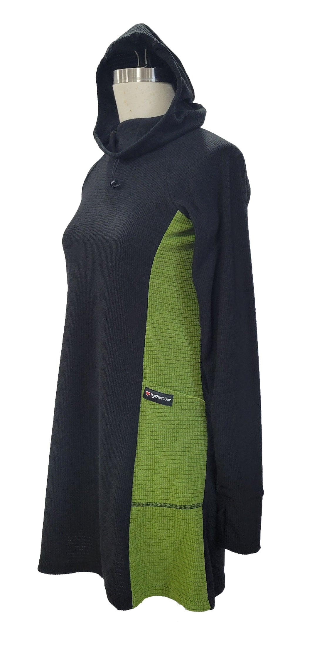 Fleece dress - Black & Green