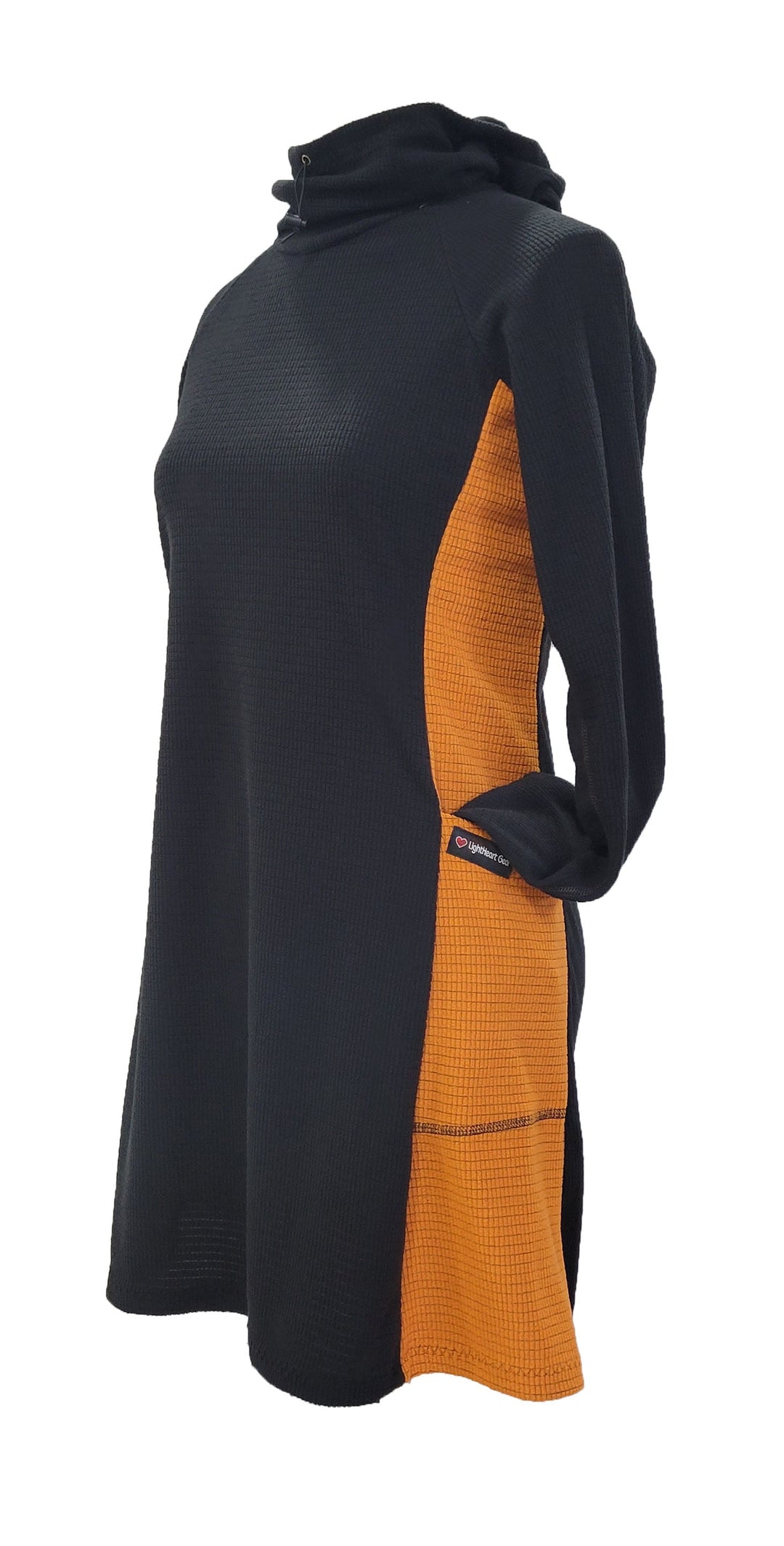Fleece dress - Black & Orange