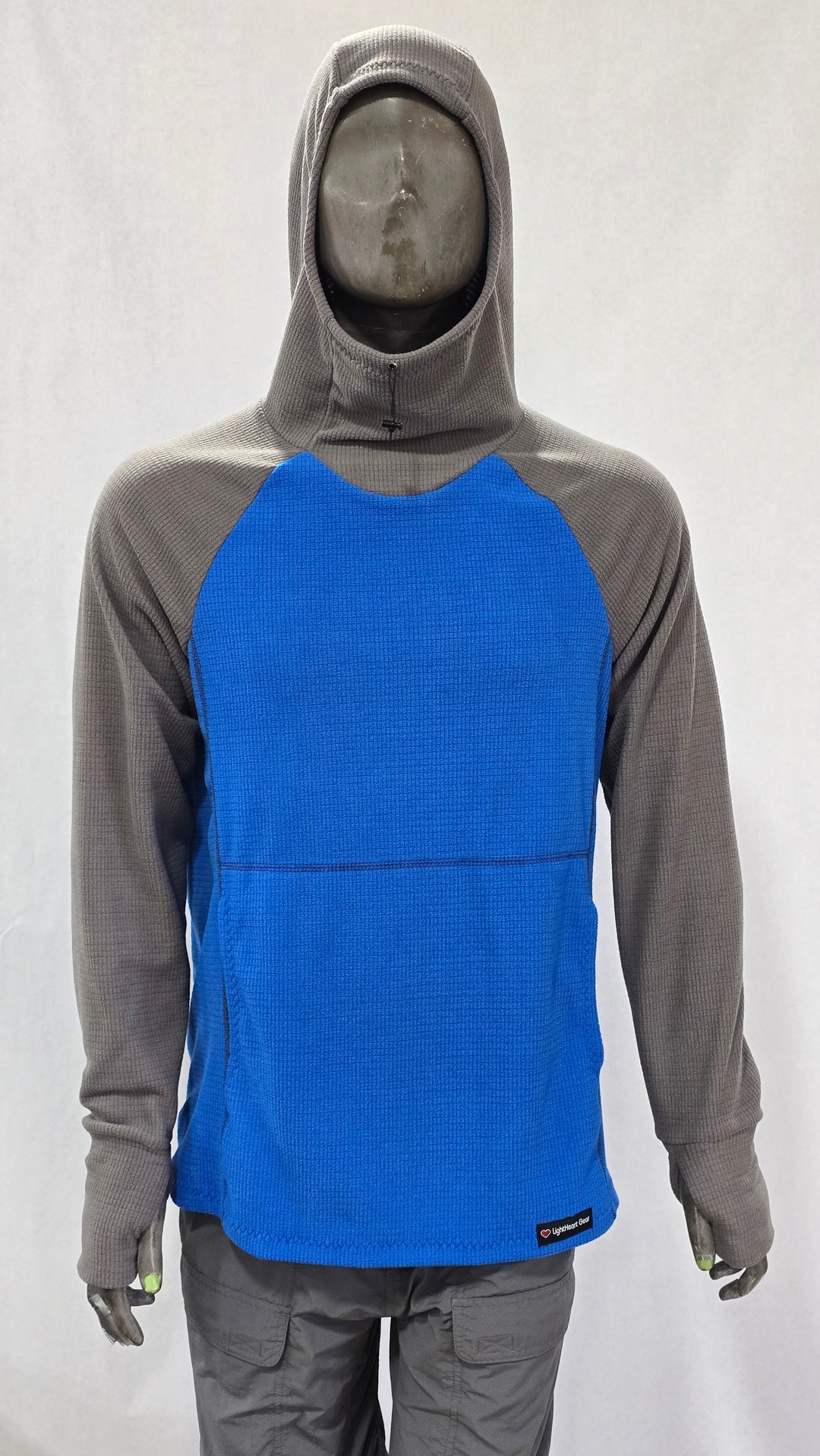 Women's Fleece Hoodie -  Blue w/ Gray sleeves and hood