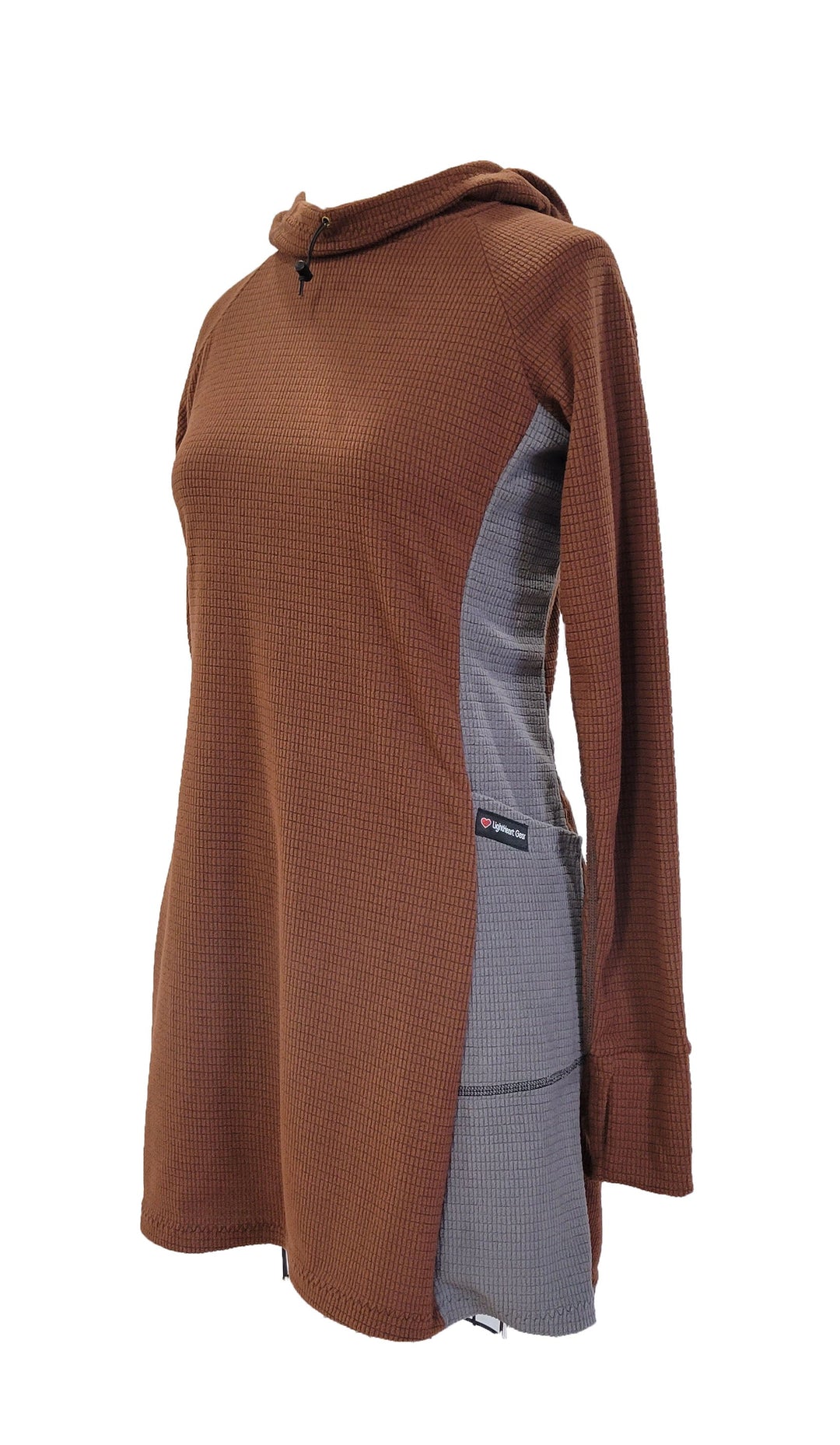 Fleece dress - Brown & Gray