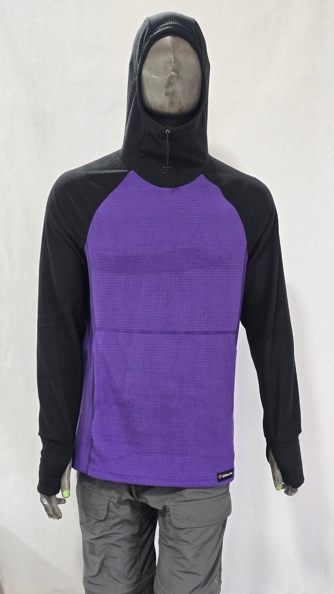 Women's Fleece Hoodie -  Purple w/ Black sleeves & hood