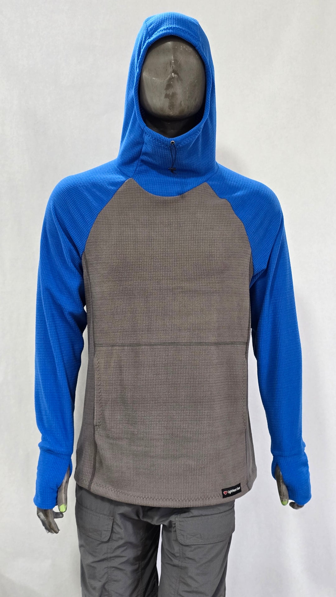 Women's Fleece Hoodie -  Gray w/ Blue sleeves and hood