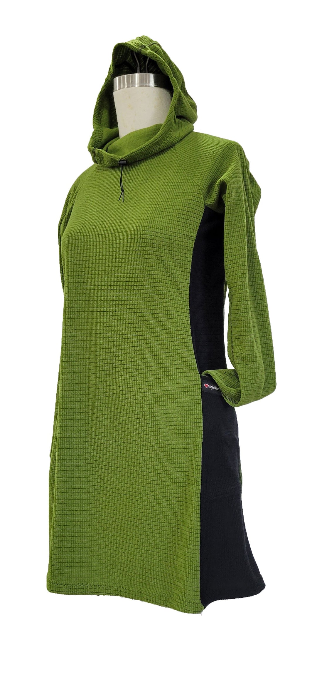 Fleece dress - Green & Black sides