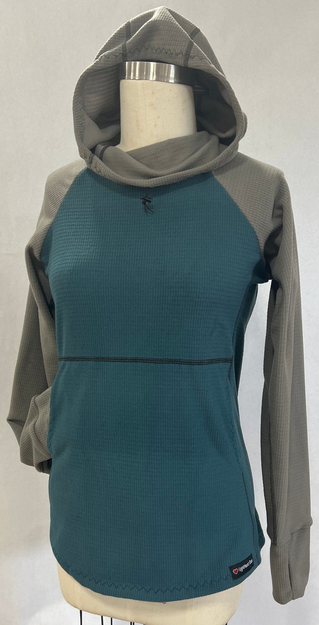 Women's Fleece Hoodie -  Moroccan w/ Gray sleeves & hood