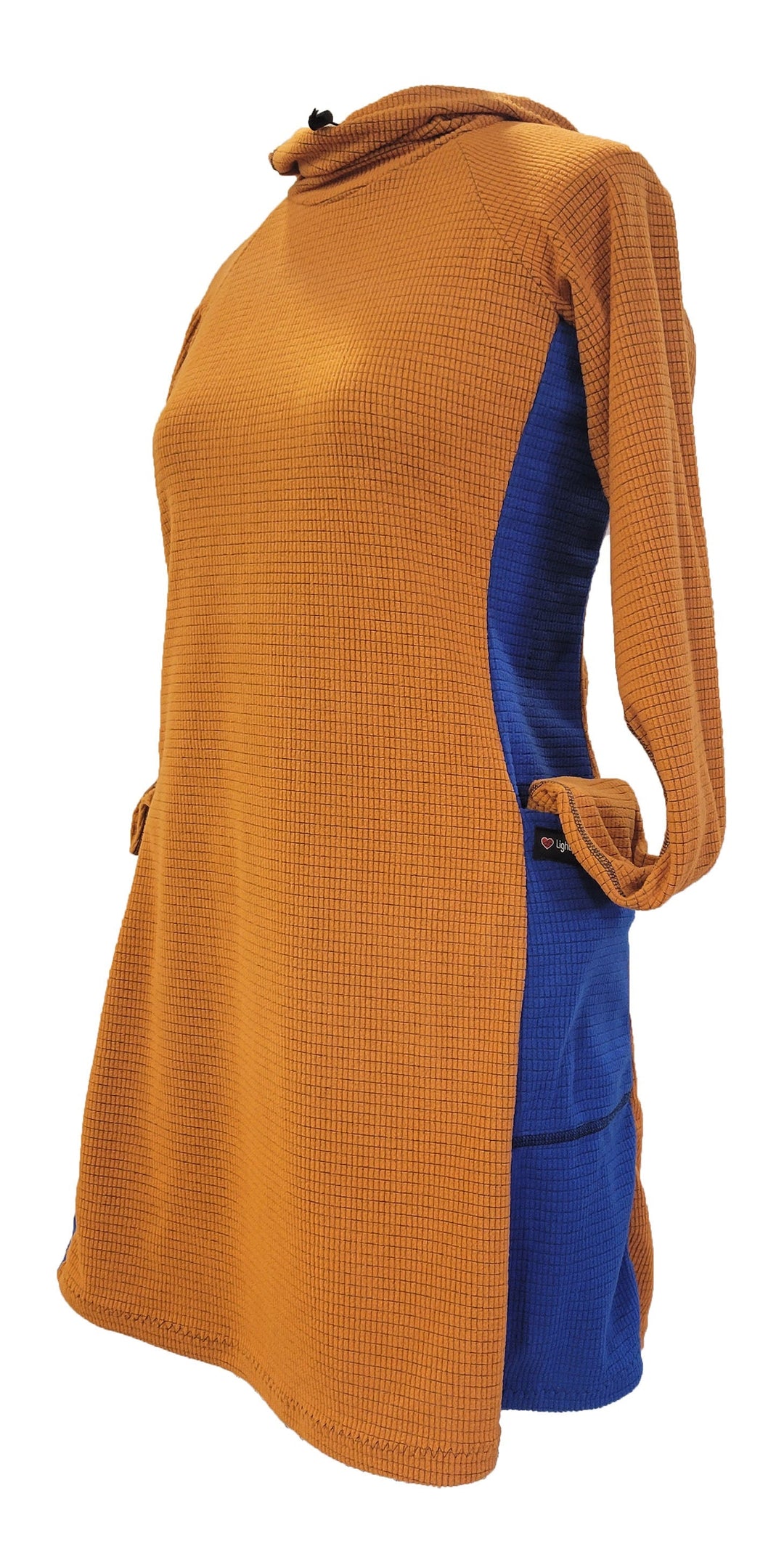 Fleece dress - Orange & Blue sides