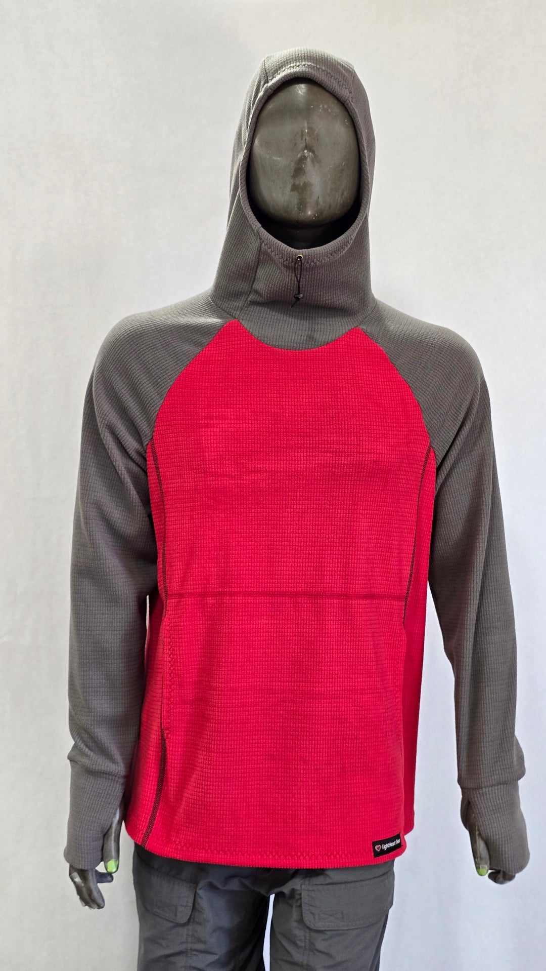 Women's Fleece Hoodie -  Red w/ Gray sleeves & hood