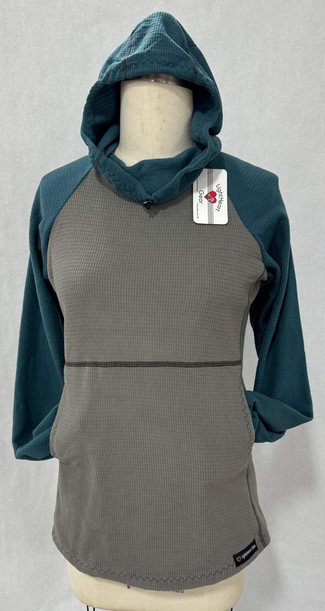 Women's Fleece Hoodie -  Gray w/ Moroccan sleeves and hood