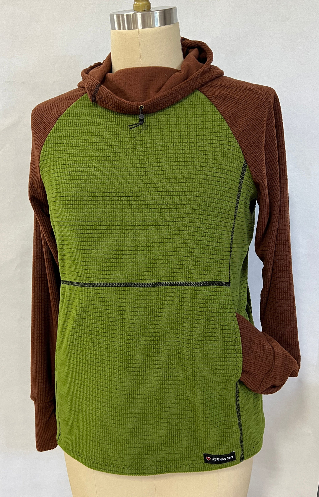 Women's Fleece Hoodie -  Green w/ Brown sleeves & hood