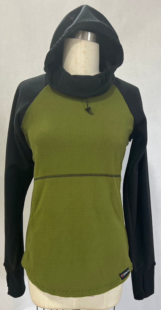 Women's Fleece Hoodie -  Olive w/ Black sleeves & hood