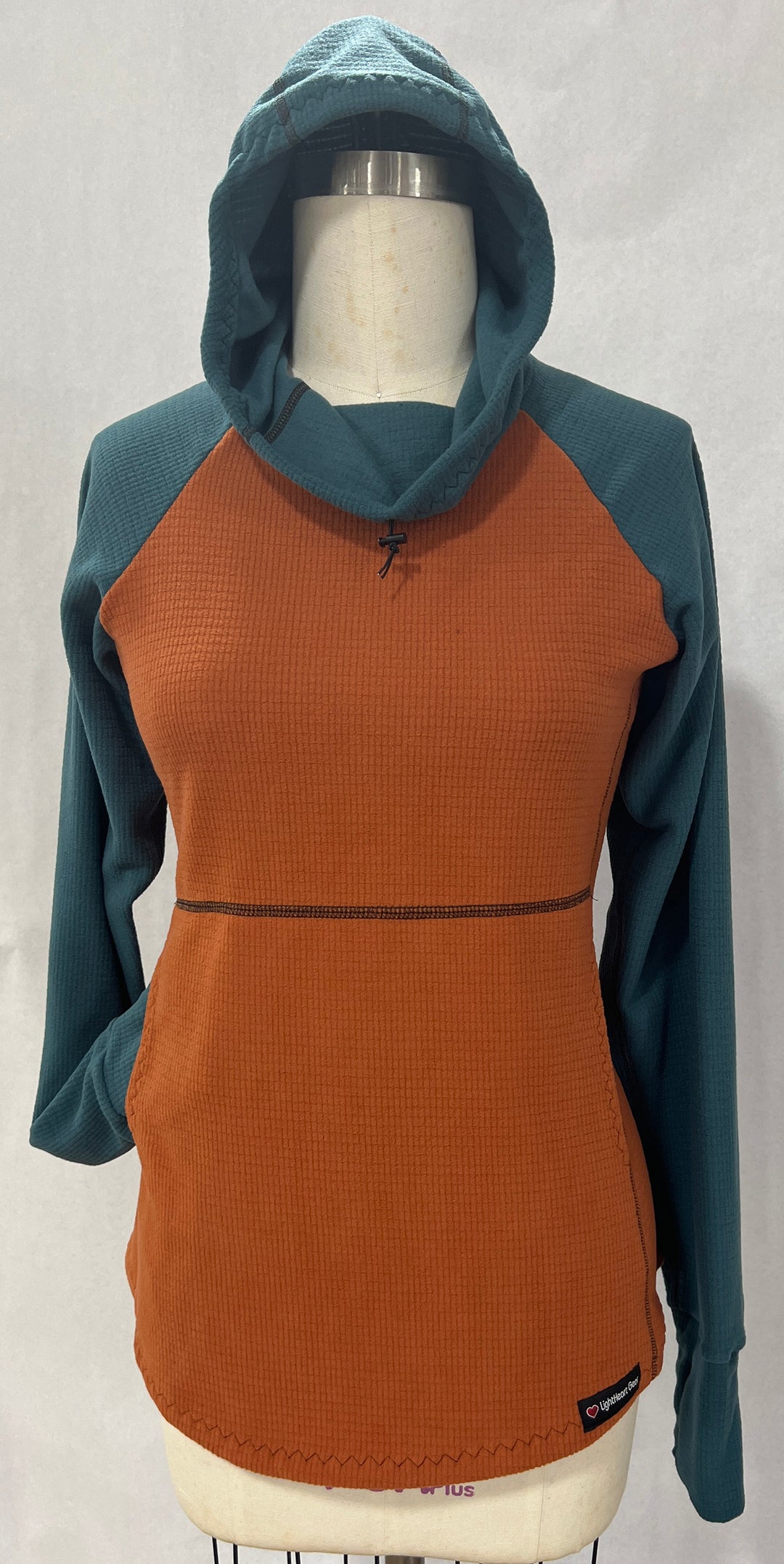 Women's Fleece Hoodie -  Terracotta w/ Moroccan  sleeves & hood