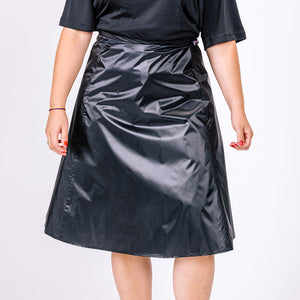 a-line waterproof black rain skirt.