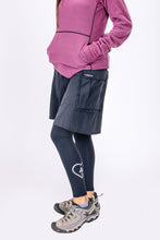 A-line hiking skirt with pockets and leggings.