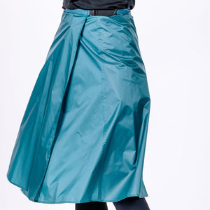 Ultralight waterproof rain skirt in steel blue.